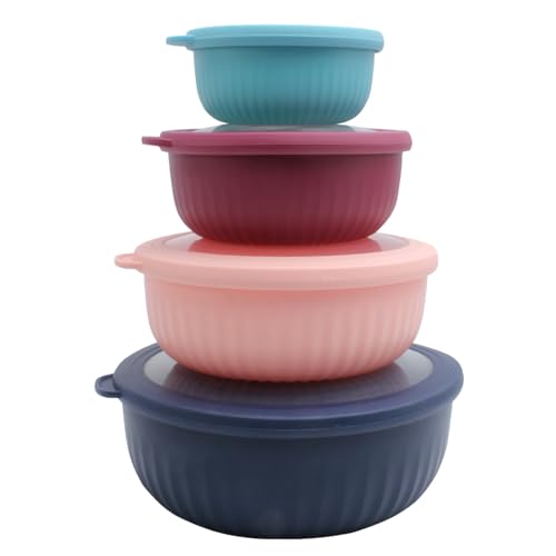 Prep Bowls with Lids (Navy / 8 Piece Set - Wide Bowls)