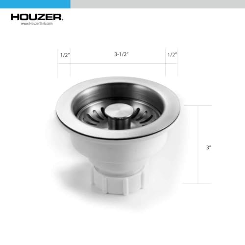 190-9300 - 3-1/2 Inch Stainless Steel Deep Cup Kitchen Sink Basket Strainer, Durable Food Catcher Stopper for Metal Kitchen Sink, Ideal for Filtering Waste and Preventing Clogs (3.5 Inch - Stainless Steel Deep Cup)