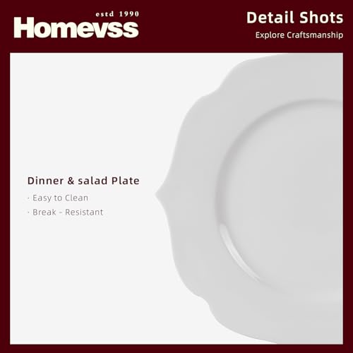 HomeVss New Bone China Dinnerware Set (Lotus / Service for 4 - 16pc Set)