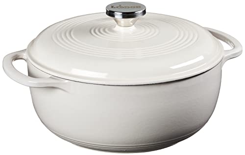 4.5 Quart Enameled Cast Iron Dutch Oven with Lid (Oyster White)