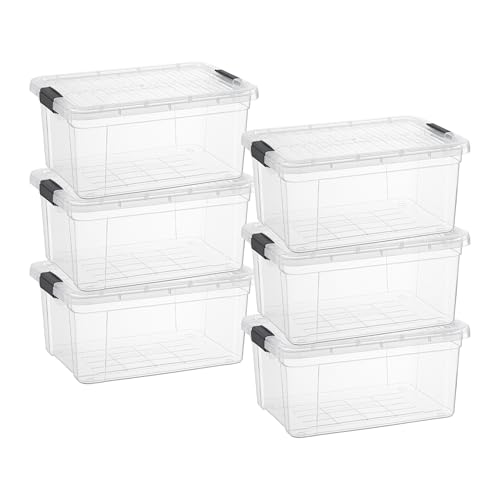 11 Quart Clear Plastic Storage Boxes with Lids (11 Quarts)