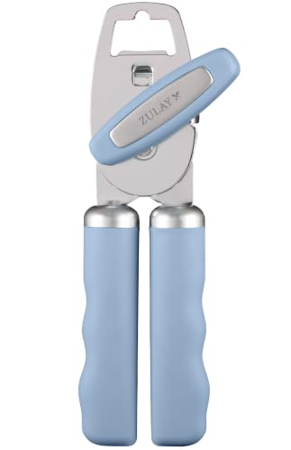 Manual Can Opener Heavy Duty Patented Stainless Steel (Sky Blue / Comfy Grip)