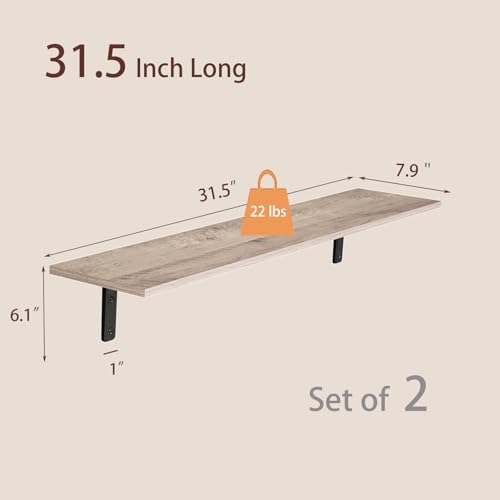 Long Wall Shelves (Greige / 31.5 Inch)