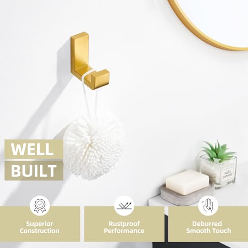 Towel Hook for Bathroom (1 Pack / Brushed Dark Gold)