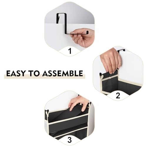 Over The Door Hanging Organizer 6 (Black / 6-shelf)