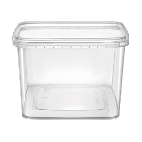 64 oz 20 Large Pack Square Clear Deli Containers with Lids Disposable BPA Free Plastic Food Storage Containers with Lids Airtight for Meal Prep Take Out Kitchen (64 oz)