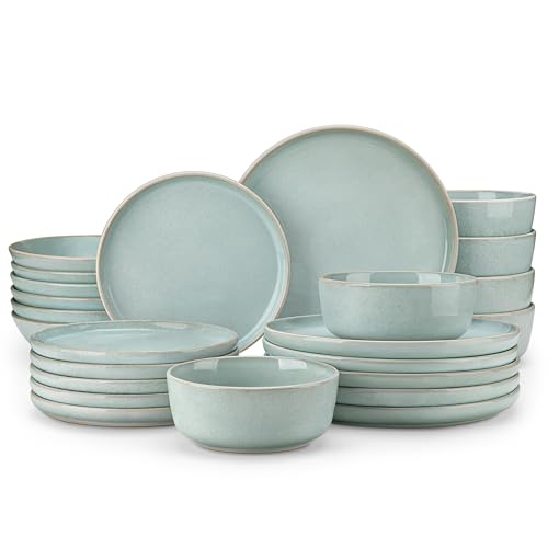 ANYA 24 Pieces Plates and Bowls Set (Mint Green / 24 Pcs (Service for 6))