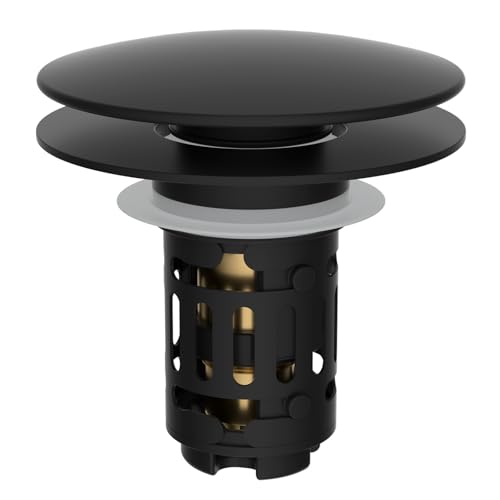 Upgraded 3 in 1 Bathroom Sink Drain Strainer (Matte Black)