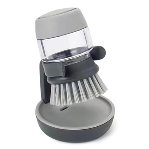 Dish Brush with Soap Dispenser (Gray)