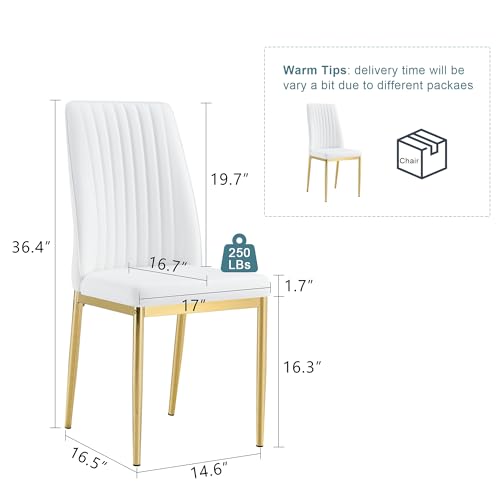 White Golden Dining Chairs Set (G- White)