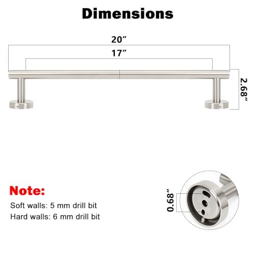 Bath Towel Bar (Brushed Nickel / 20 Inch)