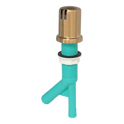 Dishwasher Air Gap with Skirted Brushed Bronze Brass Cap and Extra Long Threaded Body for Thick or Thin Kitchen Countertops (AG200-806)