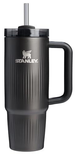 Quencher H2.0 Tumbler with Handle and Straw 30 oz (30 Ounces / Fluted Black)