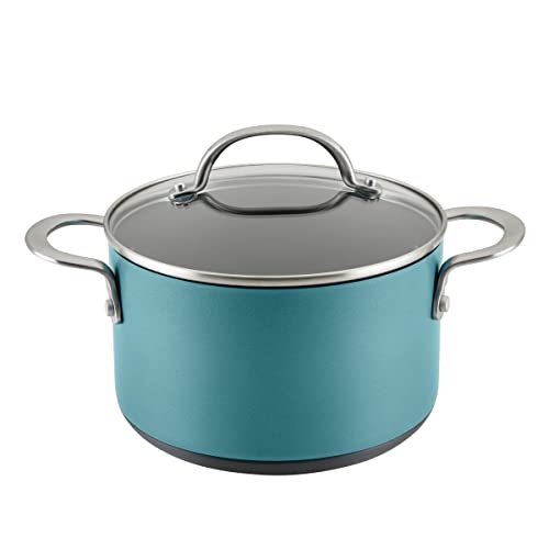 Achieve Hard Anodized Nonstick Saucepot with Lid (Saucepot (4 Quart) / Teal)