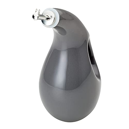 48465 Ceramic EVOO Oil and Vinegar Dispensing Bottle with Spout (Dark Gray / 24 Ounces)