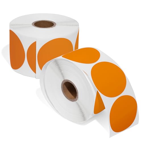 2" Circle Fluorescent Orange Direct Thermal Labels (Orange)