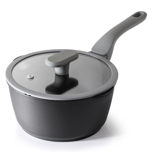 Nonstick Saucepan with Lid (2.7 Quarts / Black Sesame)