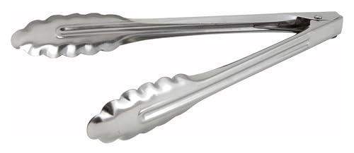 Coiled Spring Medium Weight Stainless Steel Utility Tong (9-Inch / Standard)