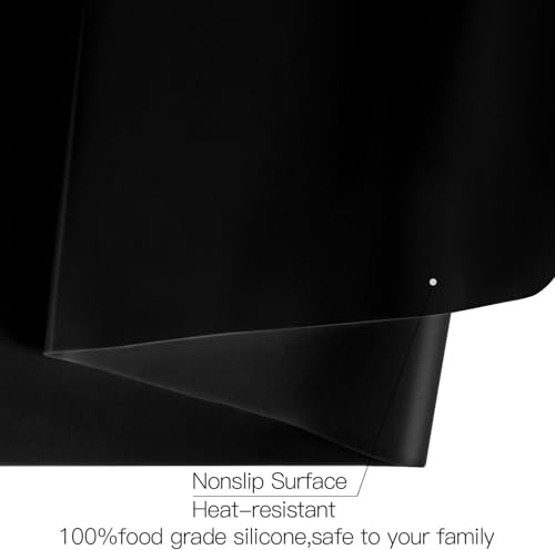 Large Silicone Mats for Kitchen Counter (06-Black / 27.6"L x 16"W)