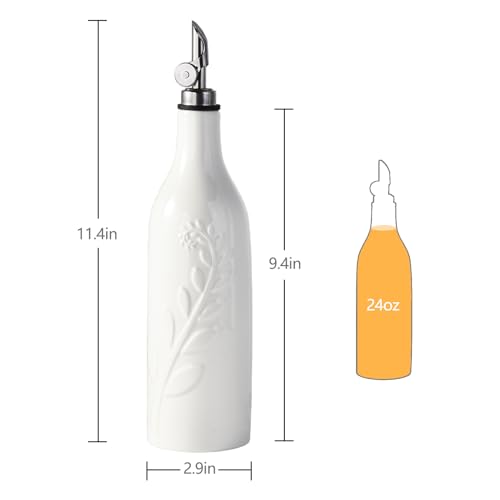 22 Oz Olive Oil Dispenser Bottle with Spout (Round)