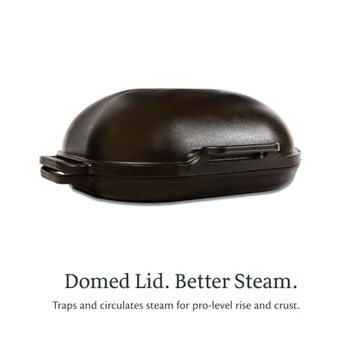 Challenger Bread Pan Cast Iron Loaf Pan with Lid & Baking Bundle (Bread Pan + 12 Flour Sack Towels and Bench Knife)