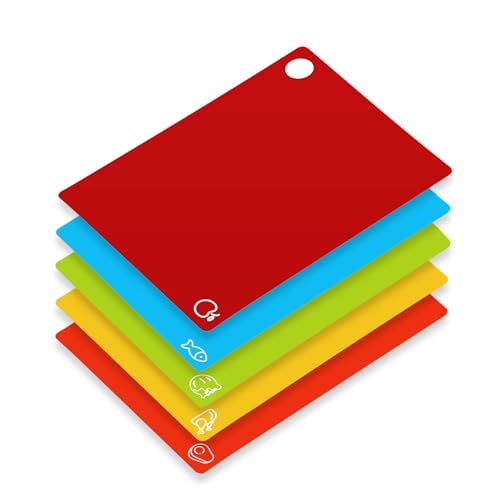 5 Pieces Flexible Cutting Boards with Hanging Hole (Hanging Hole / 5PC)