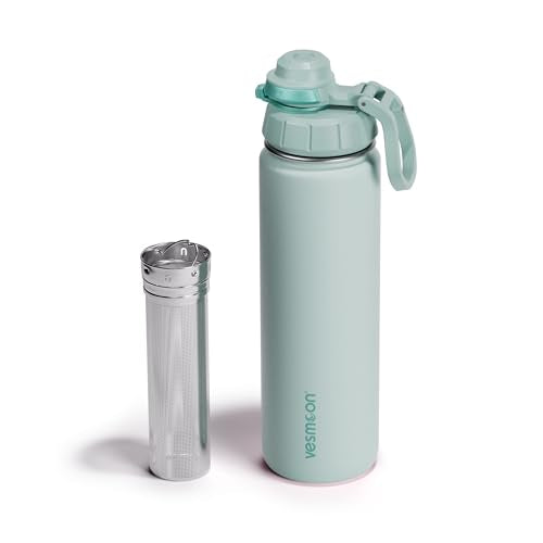 Vessence 24 Oz Stainless Steel Tea Infuser Bottle for Loose Leaf Tea (Bali Blue / 24 Oz)