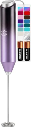 Powerful Milk Frother AA Batteries Included (Perfect Black / Compact Frother + Batteries)