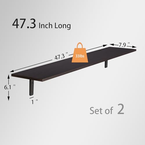 Long Wall Shelves (Espresso / 47.3 Inch)