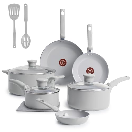Refresh Ceramic Nonstick Pots and Pans Set (12-Piece Set / Moon Grey)