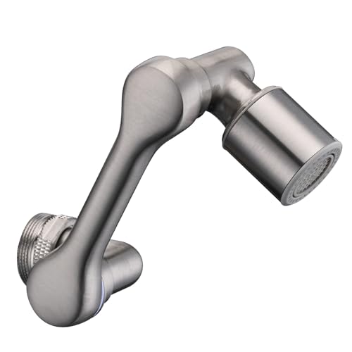 Universal 1080° Swivel Bathroom Faucet Extender Rotating Faucet Attachment Adapter for Kitchen Sink Brushed Nickel