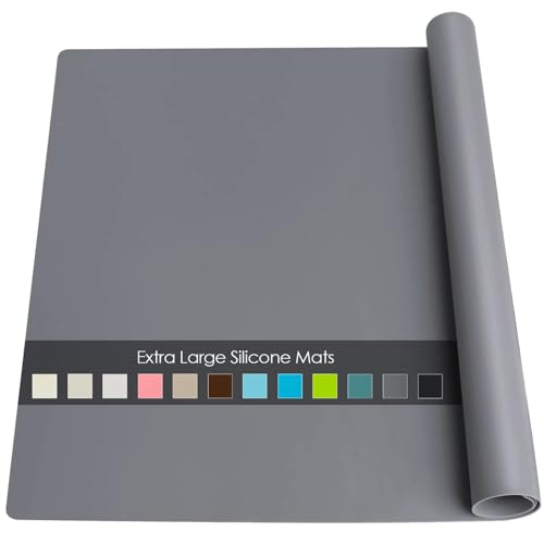 Extra Large Silicone Mats for Kitchen Counter (06-matte Gray / 27.6"L x 16"W)
