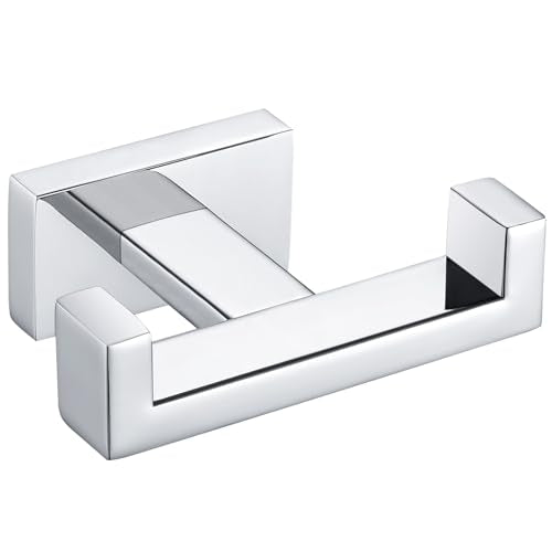 Bathroom Towel Double Hook (1 Pack / Polished Chrome)
