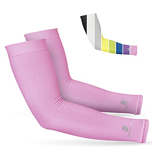 Cooling Arm Sleeves for Men & Women (1 Pair: Pink / One Size)