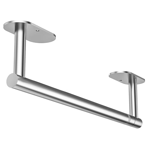 Brushed Nickel Paper Towel Holder Under Cabinet Self Adhesive (Brushed Nickel / Standard Holder)