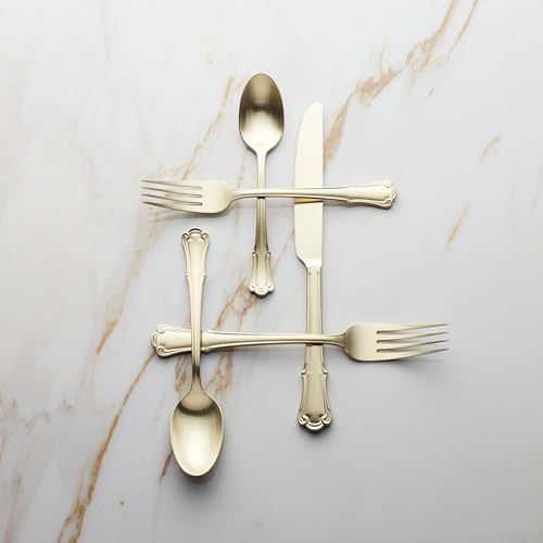 James Street Champagne Satin 20 (Champagne / 20 Count / 20-Piece Flatware Set)