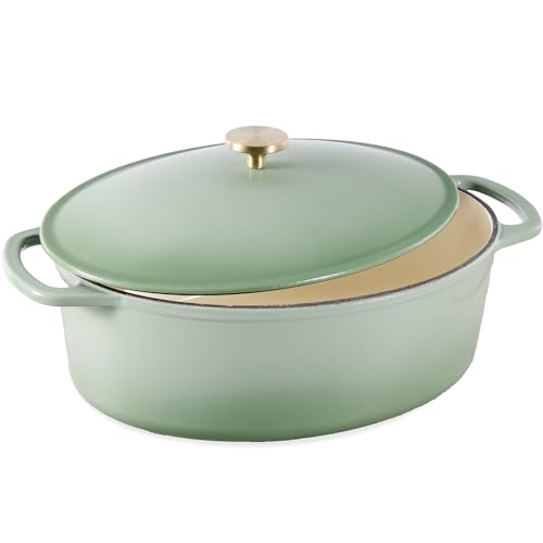 Oval 7.5 Quart Enamel Cast (Sage Green / 7.5qt Oval)