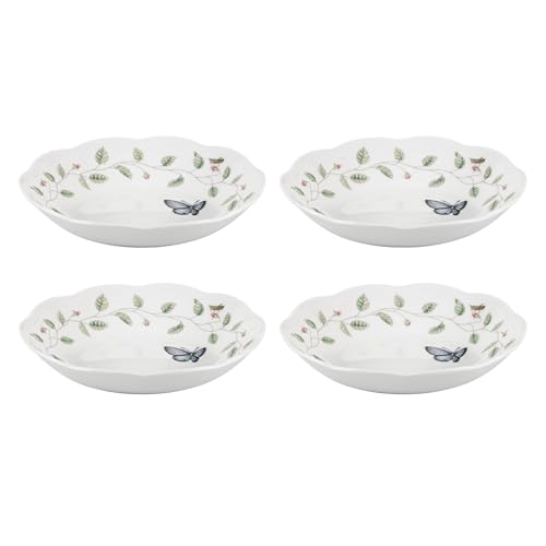Butterfly Meadow Porcelain Pasta Bowl Set for 4 (Butterfly Meadow 4-Piece Pasta Bowl Set)