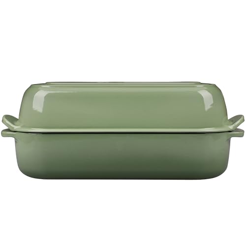 Enameled Cast Iron Loaf Pan with Lid (Pistachio Green)