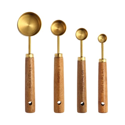 Gold Measuring Cups and Spoons Set of 4