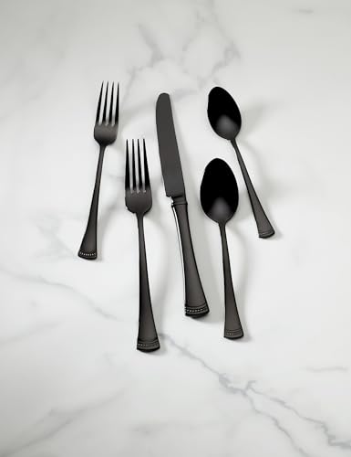 893677 Portola Black 20 (20-Piece Flatware Set, Black)