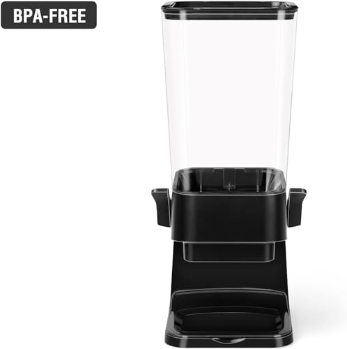 Cereal Dispenser Countertop Large Cereal Containers Storage Black (K:Black & 3pack / A(Upgrade Materials))