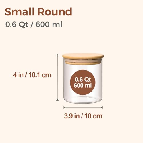Glass Storage Containers with Lids 0.6 Qt (0.6 Qt x 9)