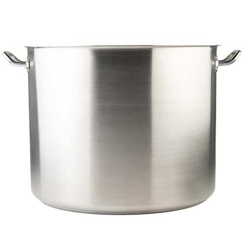 Silver 80 qt Stainless Steel Stock Pot with Cover (80 Quarts / Pot With Cover)