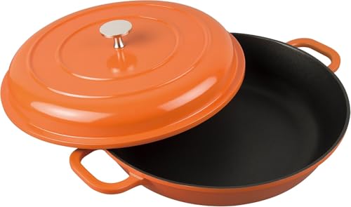 3 Quart Non Stick Cast Aluminum Dutch Oven Casserole Stockpot 11" (Orange)