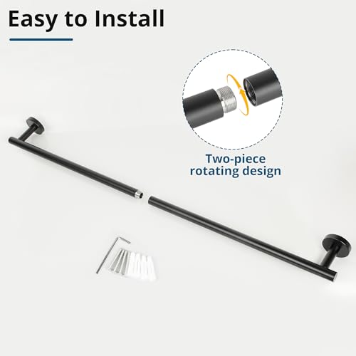 Towel Racks for Bathroom 29 Inch (Matte Black / 31.5" (29" Hanging Length))