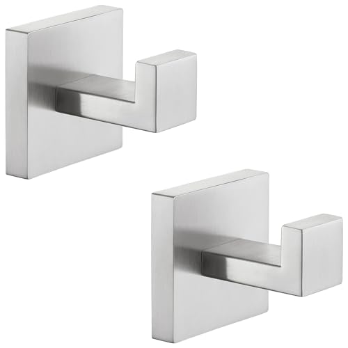 Bathroom Towel Hooks (2 Pack / Brushed Nickel)