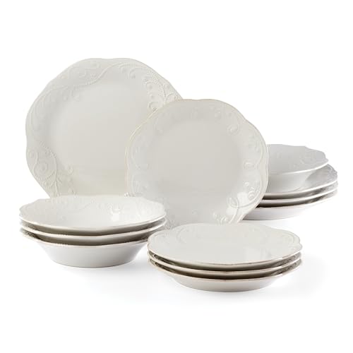 890951 French Perle 12 (12-Piece Dinnerware Set, Pasta Bowls)