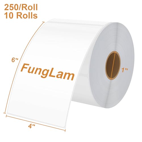 10 Rolls 4"x6" Direct Thermal Printer Label
