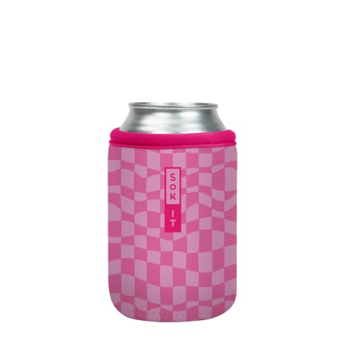CanSok Sleeve for Beer & Soda Insulated Neoprene Cover (Pink Grand Prix / 12oz Can Sleeve)